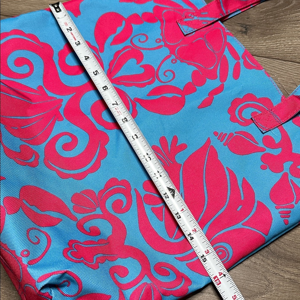 Lilly Pulitzer For Estee Lauder Tote Bag Blue Red - Picture 8 of 11